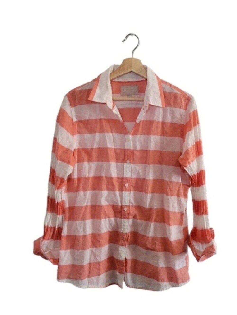 BANANA REPUBLIC Soft Wash Striped Button Up Shirt 100% Cotton Size XL Summer - Picture 10 of 10